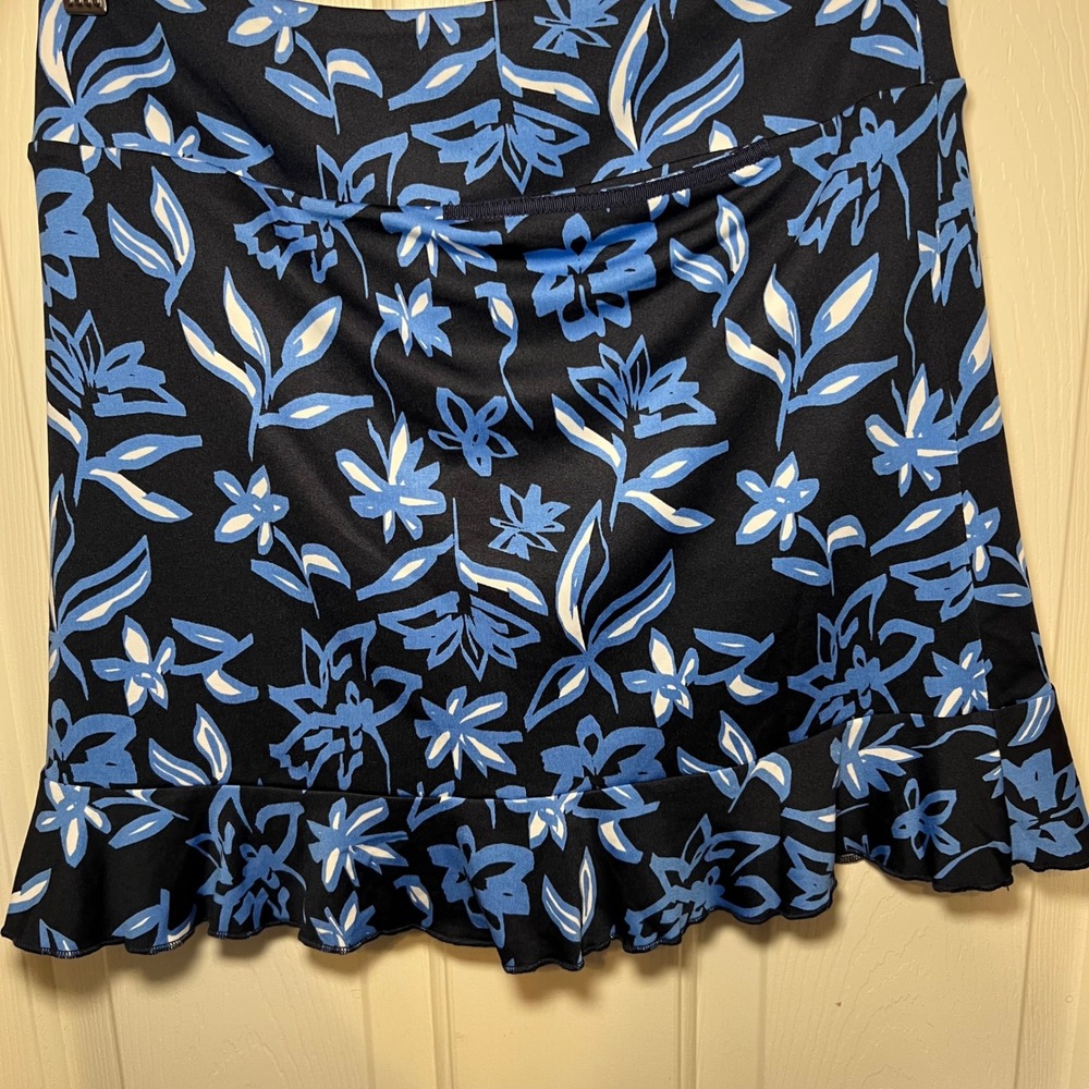 Golftini Move It-Long Navy Blue Floral Golf Skort Ruffle Hem Womens XS Pockets - Picture 3 of 9